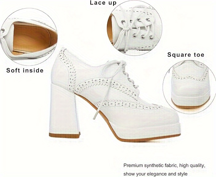 Women Patent Leather Oxford Lace Shoes Toe details 2