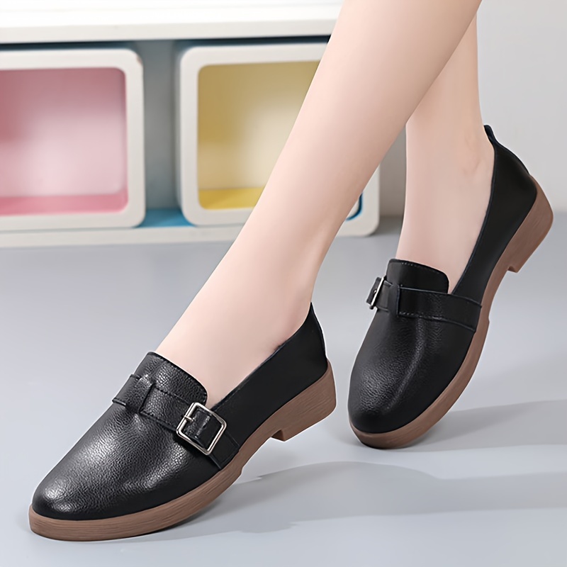 Women s Solid Color Stylish Loafers Slip Lightweight Soft details 1