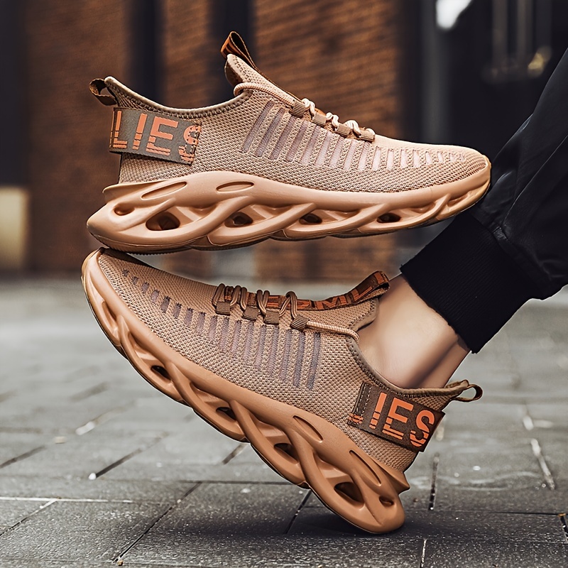trendy blade type slip on wear running shoes elastic mesh breathable non slip preppy school sneakers soft comfortable stylish casual versatile athletic shoes sock shoes for women men details 3