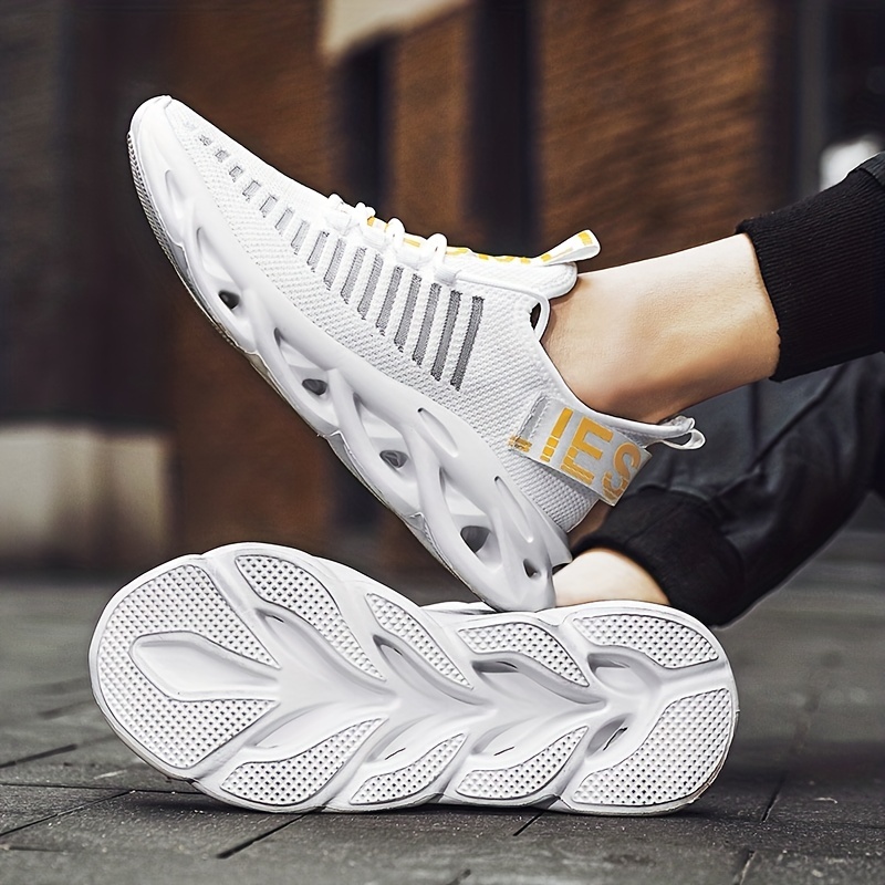 trendy blade type slip on wear running shoes elastic mesh breathable non slip preppy school sneakers soft comfortable stylish casual versatile athletic shoes sock shoes for women men details 5