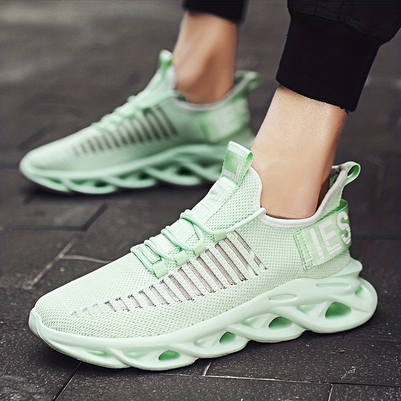 trendy blade type slip on wear running shoes elastic mesh breathable non slip preppy school sneakers soft comfortable stylish casual versatile athletic shoes sock shoes for women men details 6