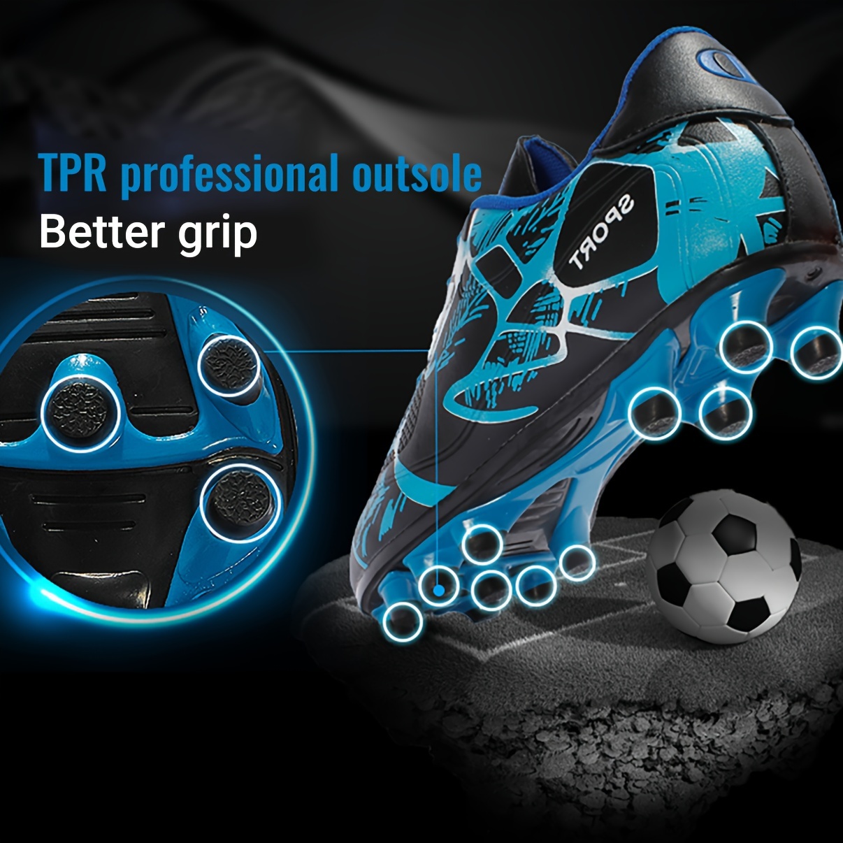 unisex non slip football cleat with spikes professional comfy outdoor breathable soccer for training competition details 2