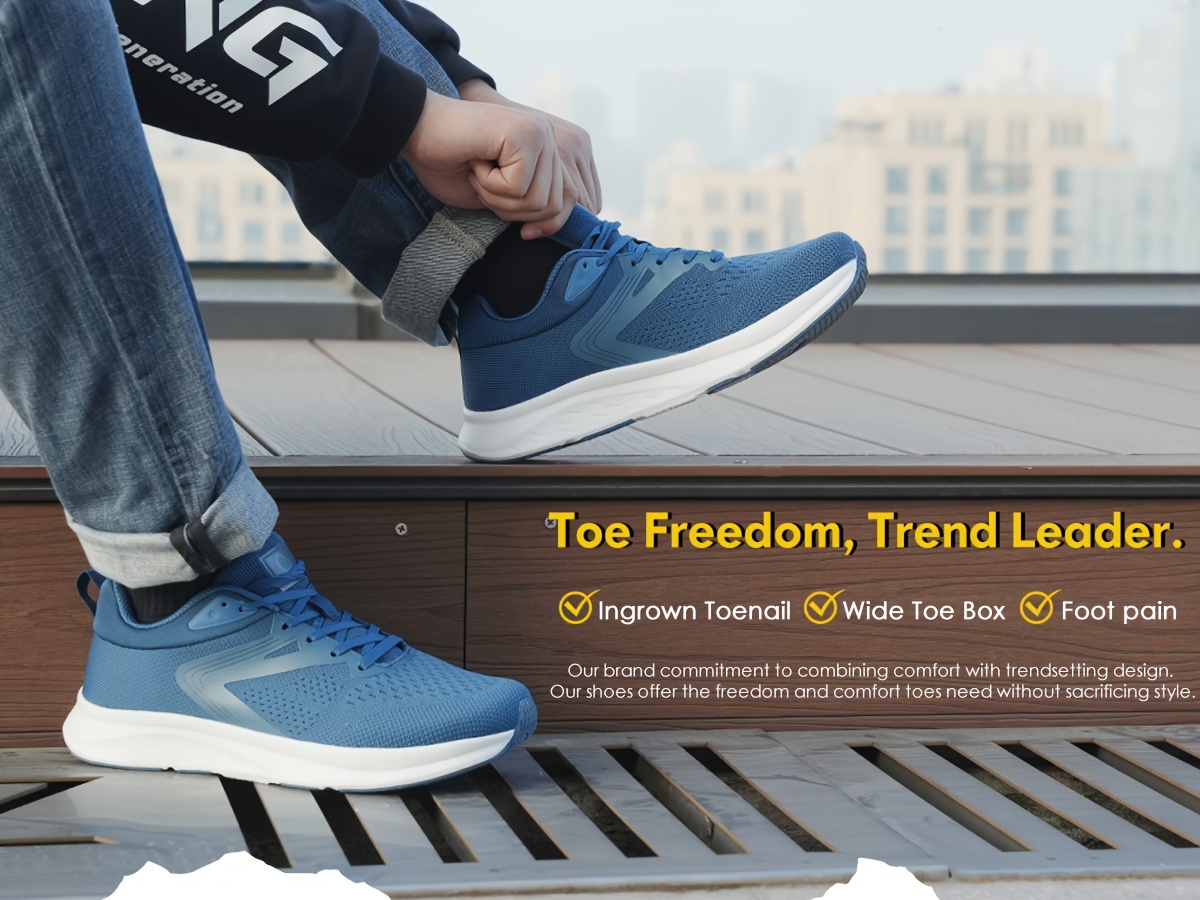 Mens Wide Toe Box Sneakers Comfort Shoes For Ingrown Toenail Free Shipping On Items Shipped From Temu Temu details 0