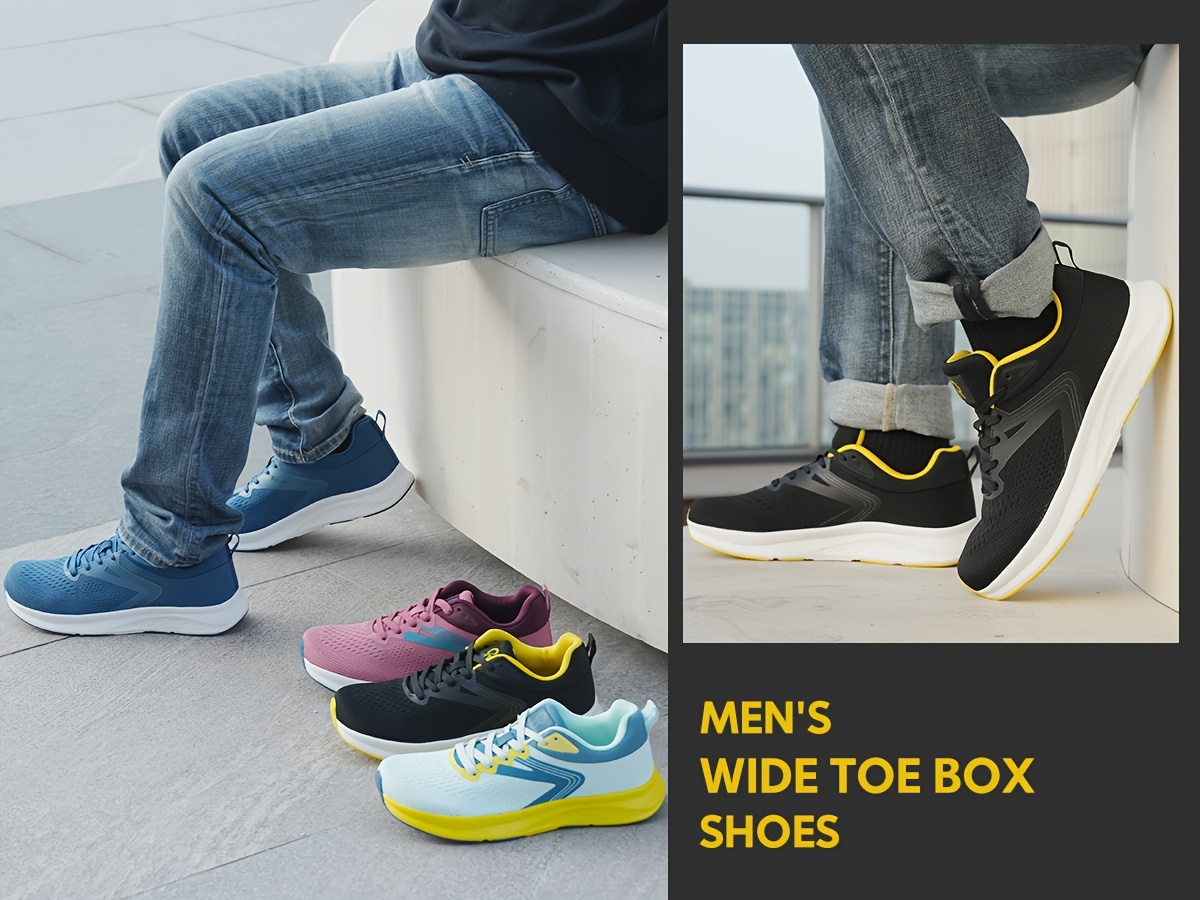 Mens Wide Toe Box Sneakers Comfort Shoes For Ingrown Toenail Free Shipping On Items Shipped From Temu Temu details 5