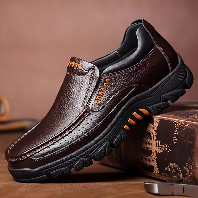 Plus Size Mens Vintage Solid Color Slip On Loafer Shoes Comfy Non Slip Casual Durable Rubber Sole Dress Shoes Mens Office Footwear Men s Shoes Temu details 2